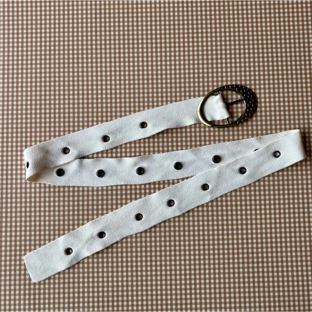 VINTAGE Y2K Belt Cream Beige Fabric.NO BRAND NO SIZE TAG.Festival Cowgirl‎ Boho